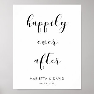 Poster Elegante Feliz para sempre depois da placa de casa
