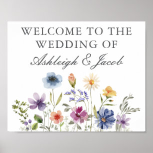 Poster Elegante Flor de Primavera Casamento Personalizado