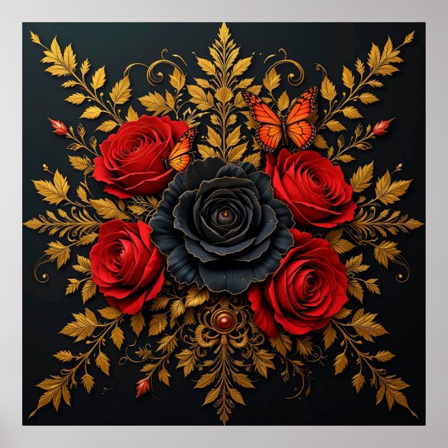 Poster Elegante Floral Design (Frente)