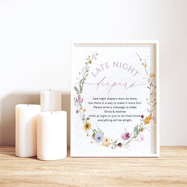 Poster Elegante Flores Selvagens Fralda (Criador carregado)