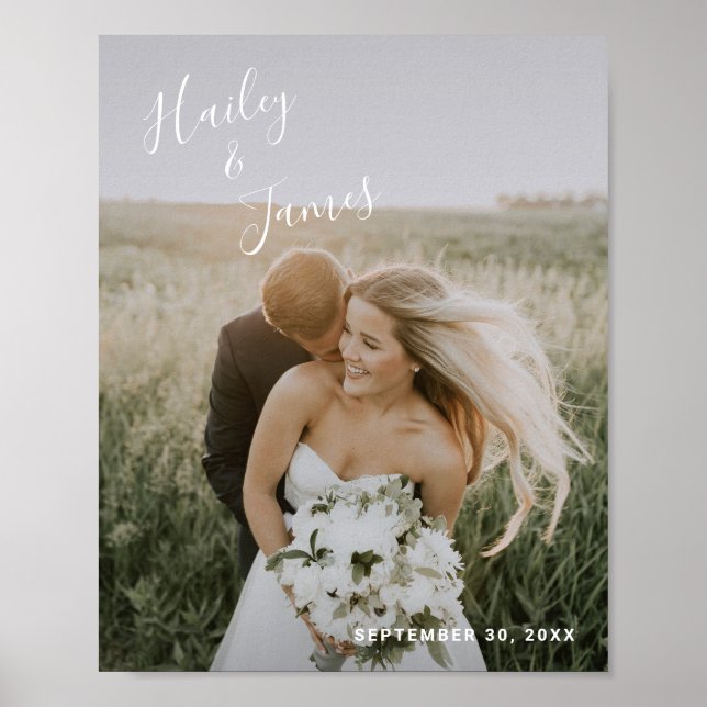 Poster Elegante Foto Casamento Moderno (Frente)