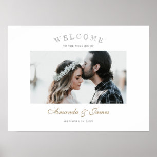 Poster Elegante Foto de Boas-Vindas de Casamento em Letra