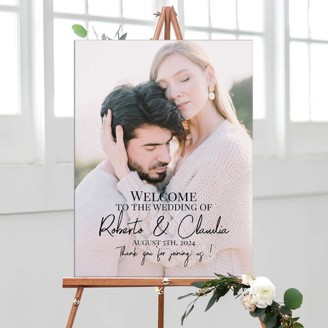 Poster Elegante foto de casamento de boas-vindas (Criador carregado)