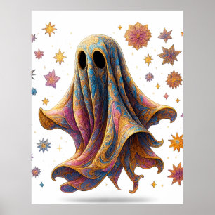 Poster "Elegante Ghost Wall Art - Espírito de Halloween d