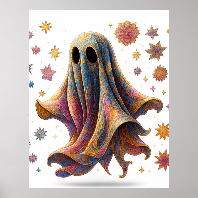Poster "Elegante Ghost Wall Art - Espírito de Halloween d (Frente)