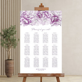 Poster Elegante Gráfico de Assentos de Casamento Floral R
