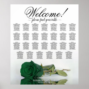 Poster Elegante Gráfico de Assentos de Mesa Emerald Green