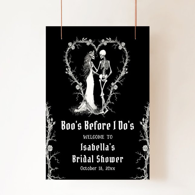 Poster Elegante Halloween Skeleton Chá de panela bem-vind (Criador carregado)