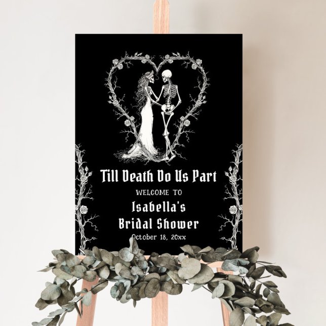 Poster Elegante Halloween Skeleton Chá de panela bem-vind (Criador carregado)