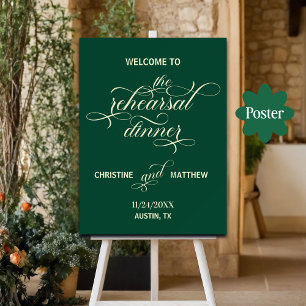 Poster Elegante Janto de ensaio de script Elegante Boas-v