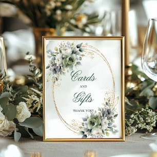 Poster Elegante Jardim Eucalipto Dourado Cartões e Presen