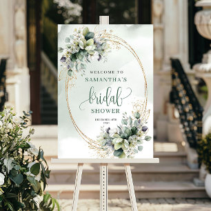 Poster Elegante Jardim Poeira Verde Bem-vindo ao Chá de N