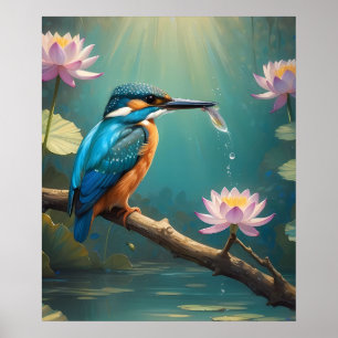 Poster Elegante Kingfisher Bird