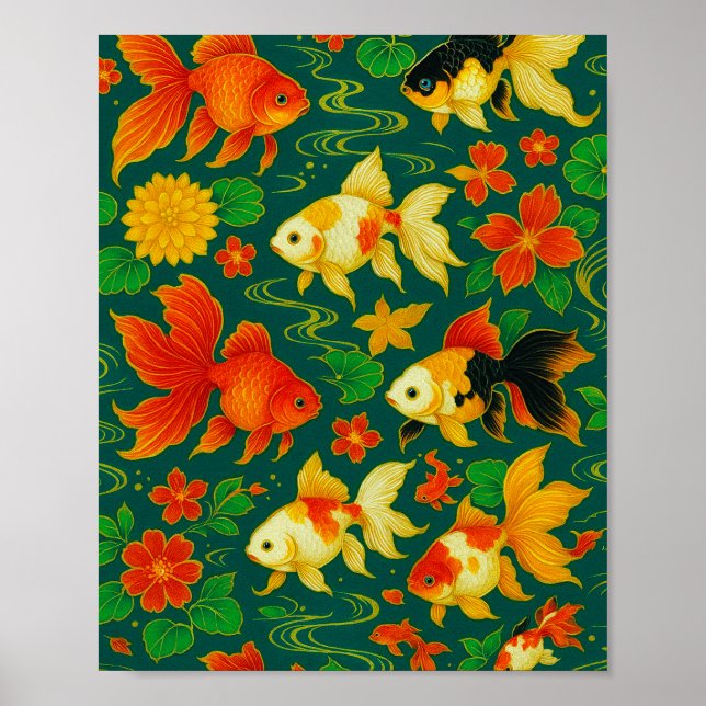 Poster Elegante Koi Pond Pattern (Frente)
