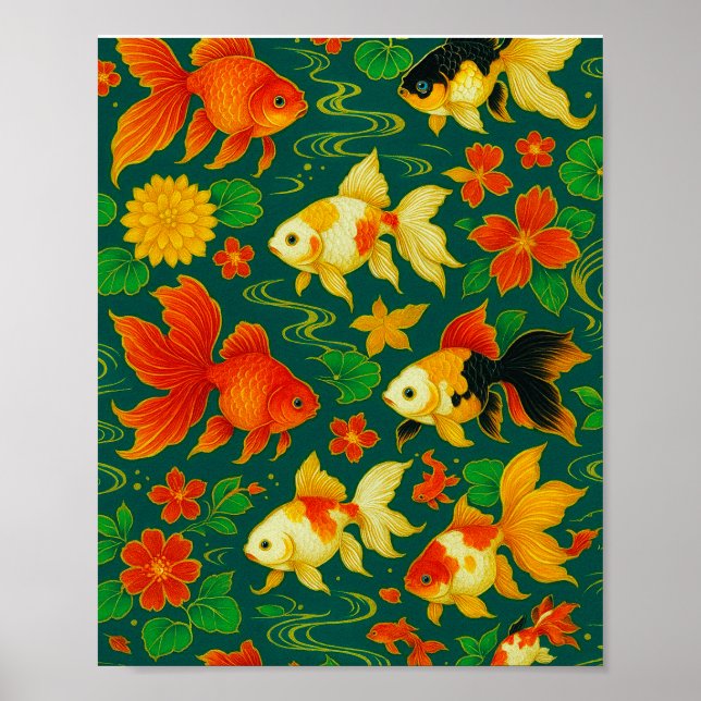 Poster Elegante Koi Pond Pattern (Frente)