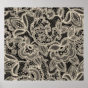 Poster Elegante Lace Seamless Pattern Design