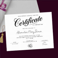 Elegante Logotipo de Certificado de Conclusão em P