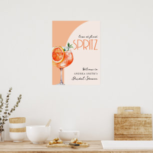 Poster Elegante Love in First Spritz Chá de panela Welcom