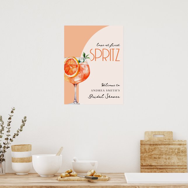 Poster Elegante Love in First Spritz Chá de panela Welcom (Cozinha)