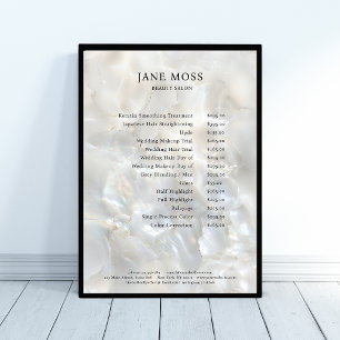 Poster Elegante, Mármore, Salão, Cartaz de Lista de Preço