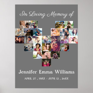 Poster Elegante Memorial Foto Colage Simpatia Funeral P