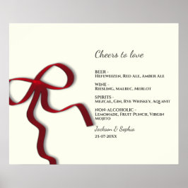 Poster Elegante Mínimo Arco Vermelho Simples Sig. Menu El