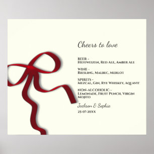 Poster Elegante Mínimo Arco Vermelho Simples Sig. Menu El