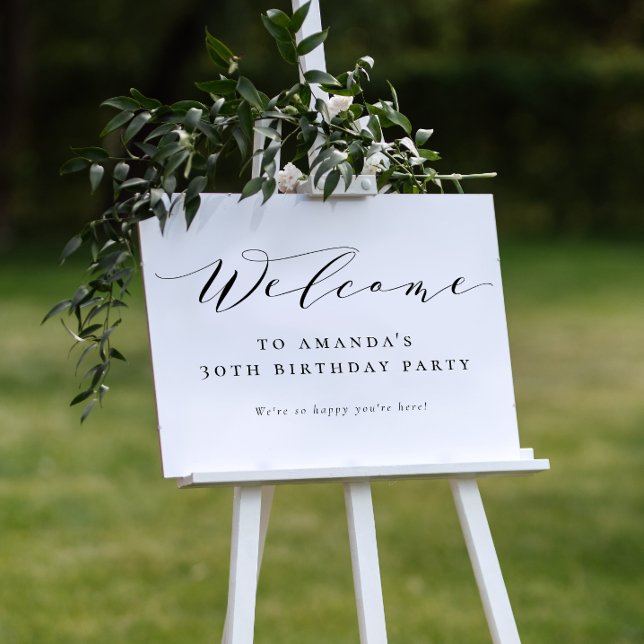 Poster Elegante Mínimo da Caligrafia Branca Negra Bem-Vin (Welcome Sign Mock-up)