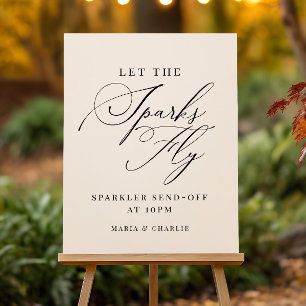 Poster Elegante Moderno Sparkler Enviar Sinal de Casament