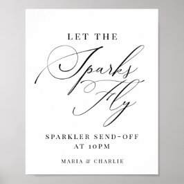 Poster Elegante Moderno Sparkler Enviar Sinal de Casament