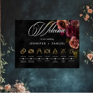 Poster Elegante Moody Muted Rust Burgundy Ordem dos Event