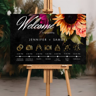 Poster Elegante Moody Vibrant Ordem Floral Sunset de Even