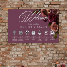 Elegante Ordem de Eventos Soft Rust Burgundy de Hu