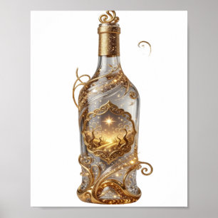 Poster Elegante Ouro DESEJOS DORADOS