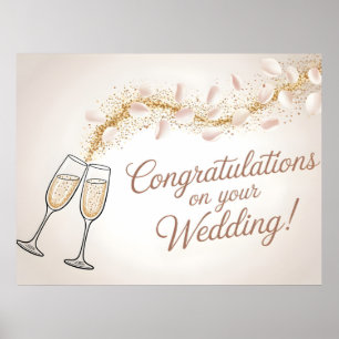 Poster Elegante "Parabéns no seu casamento"