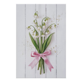 Pôster Elegante Peony Buquê Watercolor Wall Art & Poster