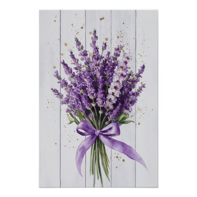 Pôster Elegante Peony Buquê Watercolor Wall Art & Poster (Frente)