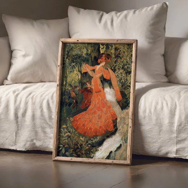 Poster Elegante perto de um Primavera, Vintage (Criador carregado)