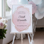 Poster Elegante Pink Bat Mitzvah Bem-vindo<br><div class="desc">Este elegante design apresenta um quadro geométrico em volta de uma abertura de aquarela e do seu texto personalizado. Use o formulário modelo para adicionar seu texto. Os menus avançados de edição,  acessados escolhendo "Ferramenta Design",  permitirão que você altere as fontes,  as cores e o layout.</div>