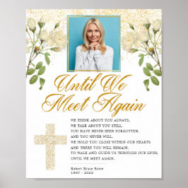 Poster Elegante Placa de Poema Funerário de Foto Religios