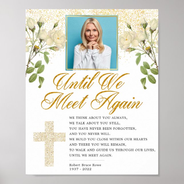 Poster Elegante Placa de Poema Funerário de Foto Religios (Frente)