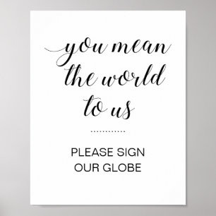 Poster Elegante Por Favor Assine Nosso Casamento Global