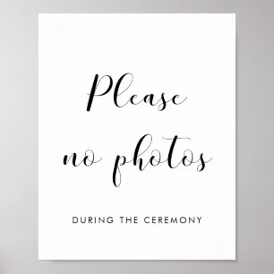 Poster Elegante Por favor, sem fotos, placa de casamento