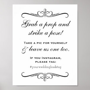 Poster Elegante Preto Agarra um Booth Fotográfico de Casa