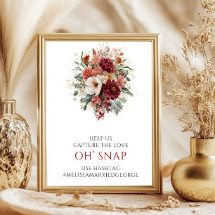 Poster Elegante Queda Burgundy Floral Oh Snap Mesa