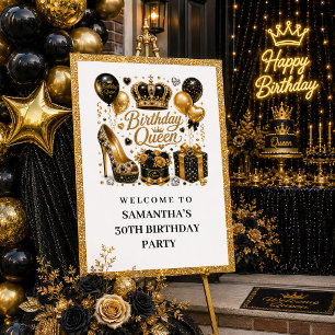 Poster Elegante Rainha de Aniversário em Ouro Preto Bem-V