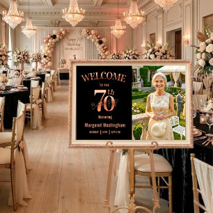 Poster Elegante Recepção de Aniversário de 70 anos em Dou