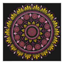 Elegante rosa Dourado Mandala, Boho Zen Dot Art Fl