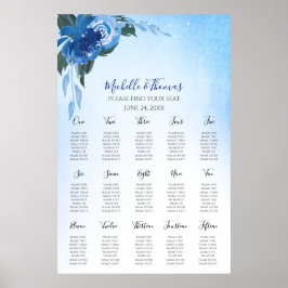 Poster Elegante Royal Blue Watercolor