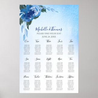 Poster Elegante Royal Blue Watercolor